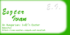 eszter ivan business card